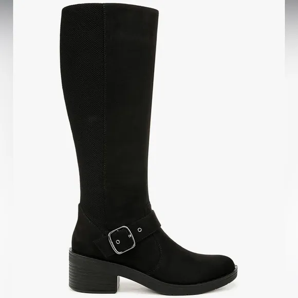 NEW LIFE STRIDE Black Knee-High Boots Suede Look Size 7