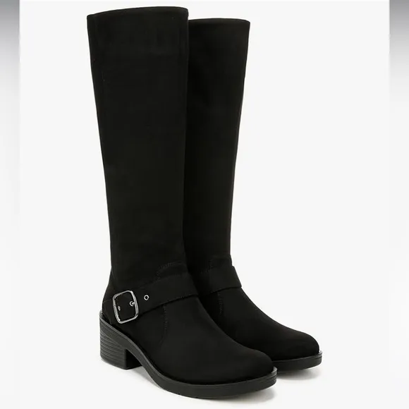 NEW LIFE STRIDE Black Knee-High Boots Suede Look Size 7