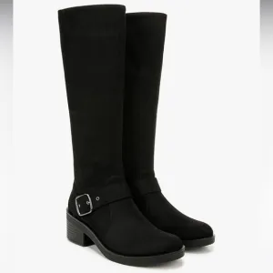 NEW LIFE STRIDE Black Knee-High Boots Suede Look Size 7