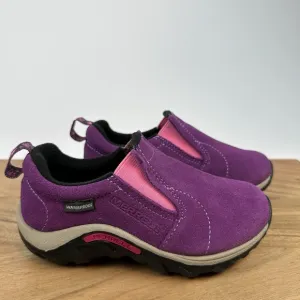 New Little Kids Merrell Jungle Moc Purple Leather Comfort Shoes Sneakers Sz 11 C
