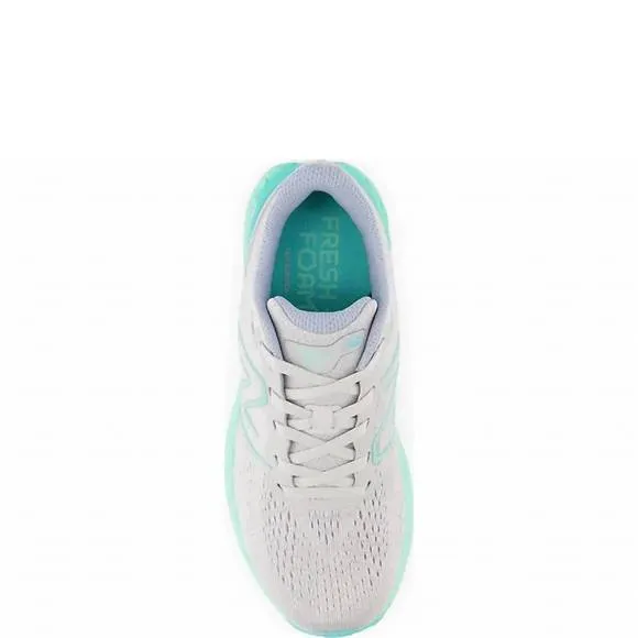 NEW NEW BALANCE kids' fresh foam 880 v12 shoes in light aluminum / green