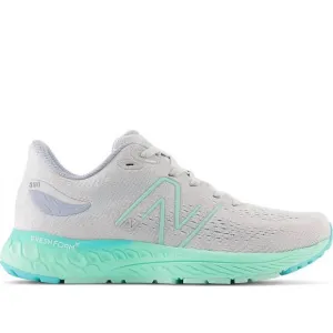 NEW NEW BALANCE kids' fresh foam 880 v12 shoes in light aluminum / green