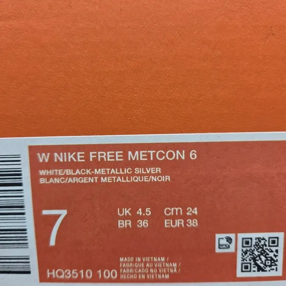 New Nike Free Metcon 6 'White Silver Black' Women's Workout Shoes Size 7