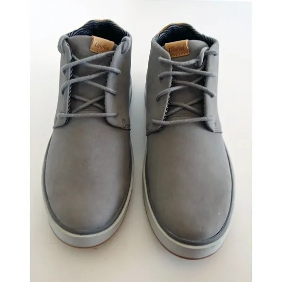 NEW OluKai Men's Papaku 'Ili Chukka Boots in Graphite Gray Sz 9.5 (9 1/2)