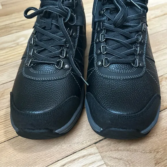New Orthofeet Hunter men’s boots shoes black leather size 7.5 4E x-wide diabetic
