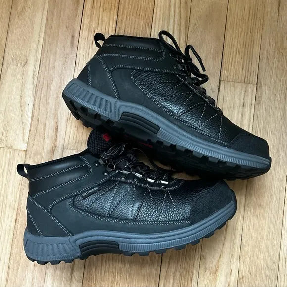 New Orthofeet Hunter men’s boots shoes black leather size 7.5 4E x-wide diabetic