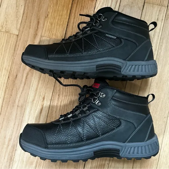 New Orthofeet Hunter men’s boots shoes black leather size 7.5 4E x-wide diabetic