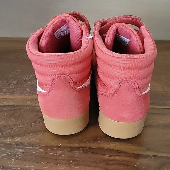 NEW Reebok Women’s 6.5 Freestyle Hi Shoes Sneakers Suede Leather Coral Orange