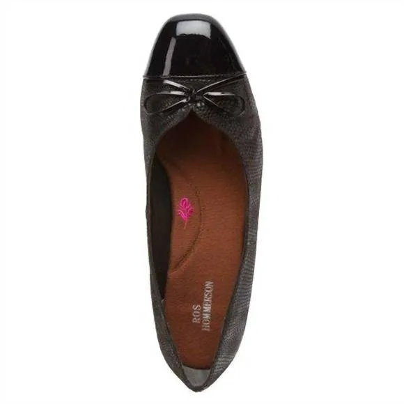 NEW ROS HOMMERSON tawnie low heeled shoes - wide width in brown lizard