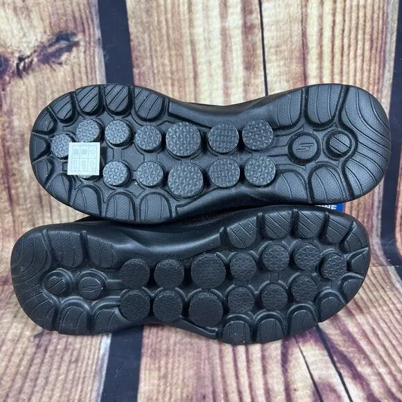 NEW Skechers Go Walk 6 Sneaker Shoes Mens 7 XW Womens 9 XW Triple Black Wide Box