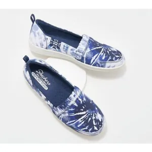 New Skechers Womens Madison Ave To Dye For Blue Tie-Dye Slip-Ons Shoes Size 11