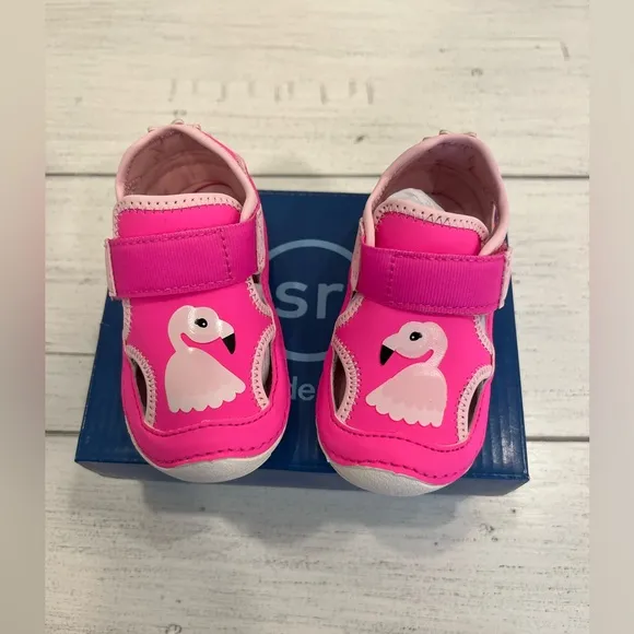 New Stride Rite Pink Flamingo Splash Sandals Toddler Girl Size 5 BNIB NWT