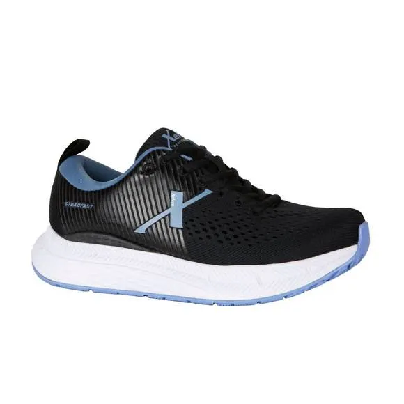 NEW XELERO women's steadfast shoes - wide width in black/periwinkle