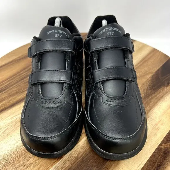 New Balance 577 DSL-2 Abzorb Shoes Men's 9 2E Wide Black Leather Hook and Loop