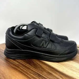 New Balance 577 DSL-2 Abzorb Shoes Men's 9 2E Wide Black Leather Hook and Loop