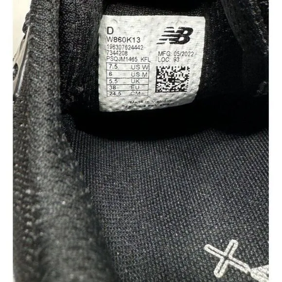 New Balance Fresh Foam X 860v13 Shoes Womens 7.5 Wide Black White Road Running