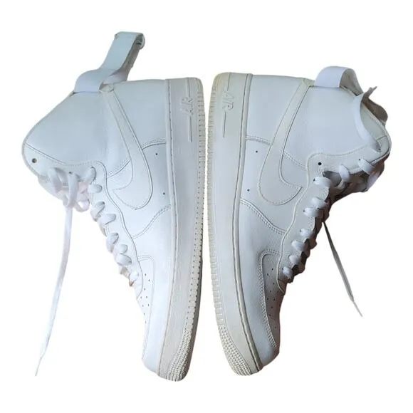 Nike Air Force 1 Mid 315123-111 Triple White Basketball Shoes Sneakers Size 11
