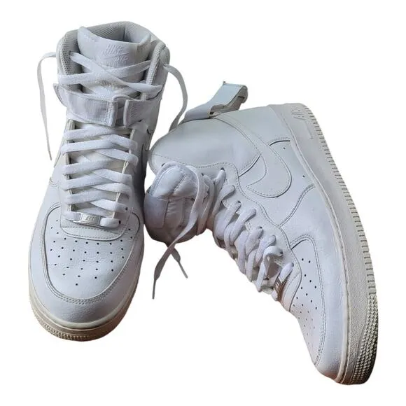 Nike Air Force 1 Mid 315123-111 Triple White Basketball Shoes Sneakers Size 11