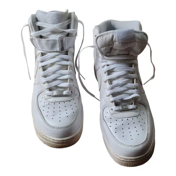 Nike Air Force 1 Mid 315123-111 Triple White Basketball Shoes Sneakers Size 11