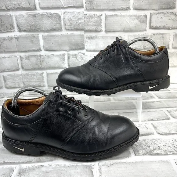 Nike Air Golf Kempshall Last Men's Size 9 Wide Black Leather Golf Shoes