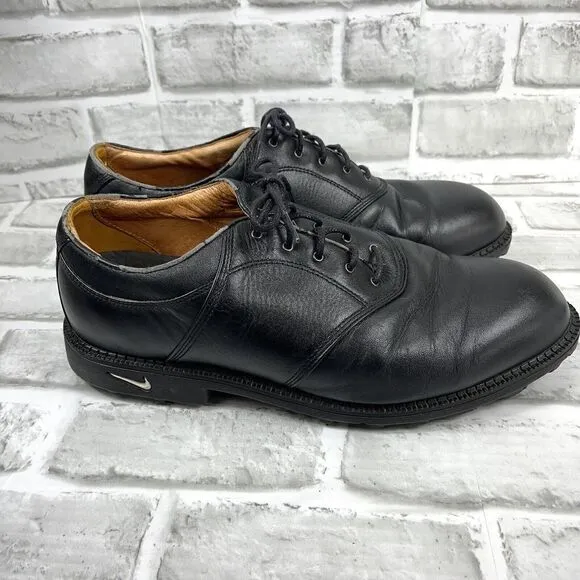Nike Air Golf Kempshall Last Men's Size 9 Wide Black Leather Golf Shoes