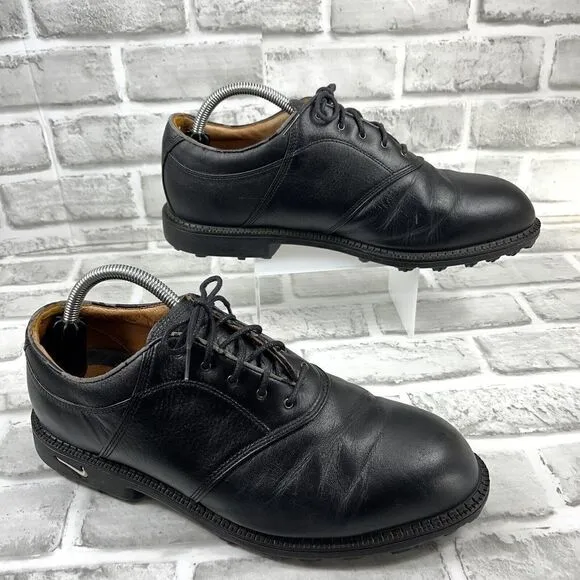 Nike Air Golf Kempshall Last Men's Size 9 Wide Black Leather Golf Shoes
