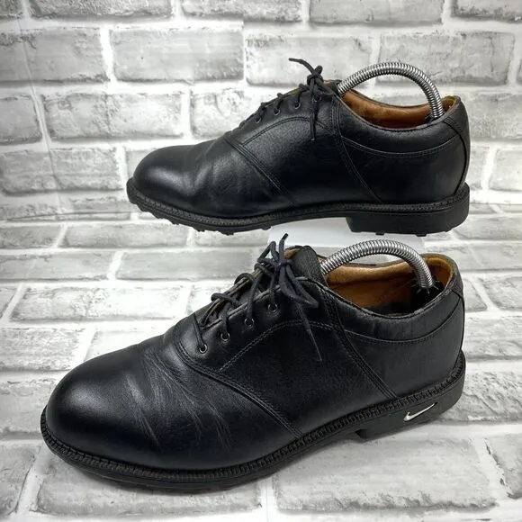 Nike Air Golf Kempshall Last Men's Size 9 Wide Black Leather Golf Shoes