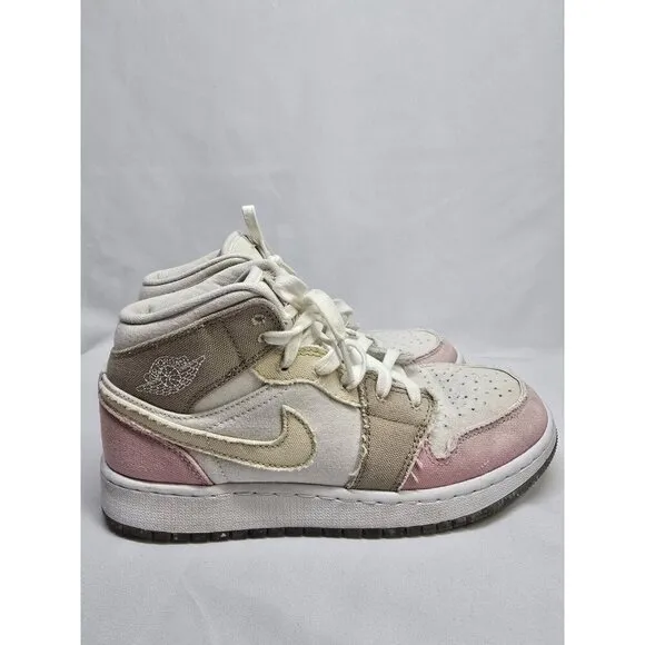 Nike Air Jordan 1 Mid Pastel Grind - Size 5.5 Youth