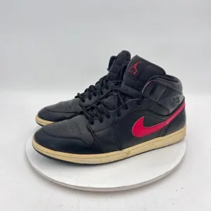Nike Air Jordan 1 Retro Mid Men Sz 11.5 554724-009 Black Team Red Training Shoes