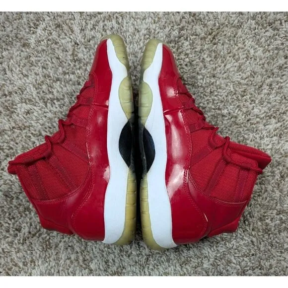 Nike Air Jordan 11 Win Like 96 Boys 7Y Red Basketball Shoes Sneakers 378038-623