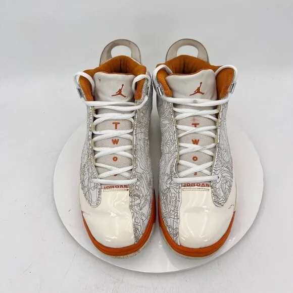 Nike Air Jordan Dub-Zero Men Size 11 311046-111 Ceramic White Orange Shoes
