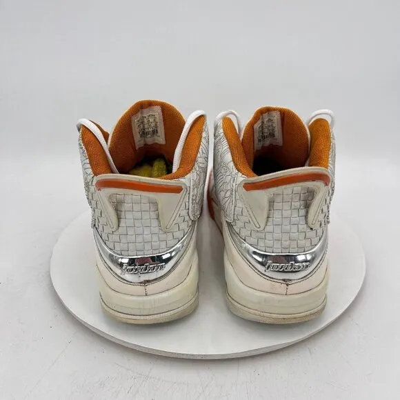 Nike Air Jordan Dub-Zero Men Size 11 311046-111 Ceramic White Orange Shoes