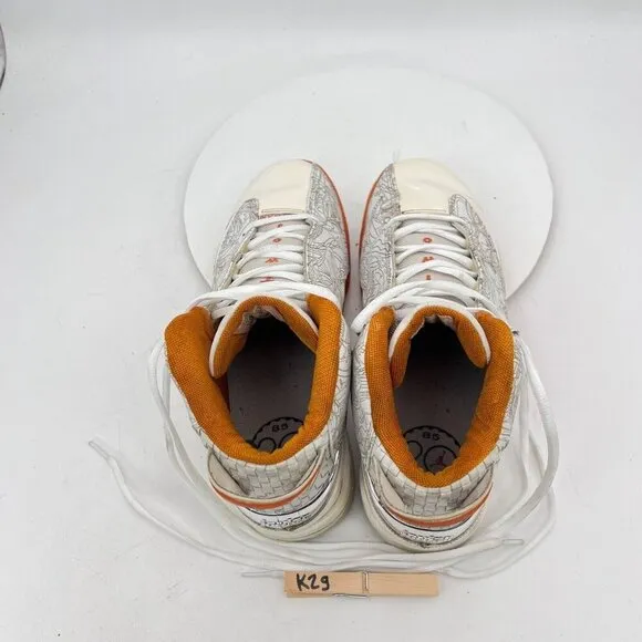 Nike Air Jordan Dub-Zero Men Size 11 311046-111 Ceramic White Orange Shoes