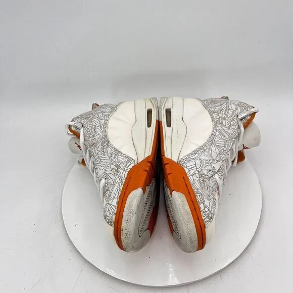 Nike Air Jordan Dub-Zero Men Size 11 311046-111 Ceramic White Orange Shoes