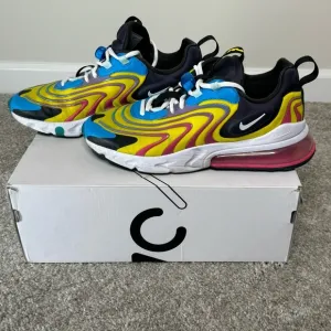 Nike Air Max 270 React Laser Blue Yellow Sneakers CD0113 Men's Shoe Size 9.5