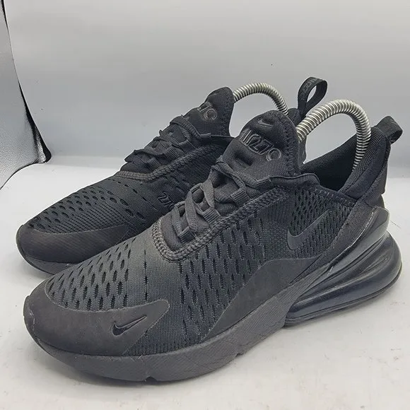 Nike Air Max 270 Women's Size 7.5 Triple Black Shoes Sneakers AH6789-006