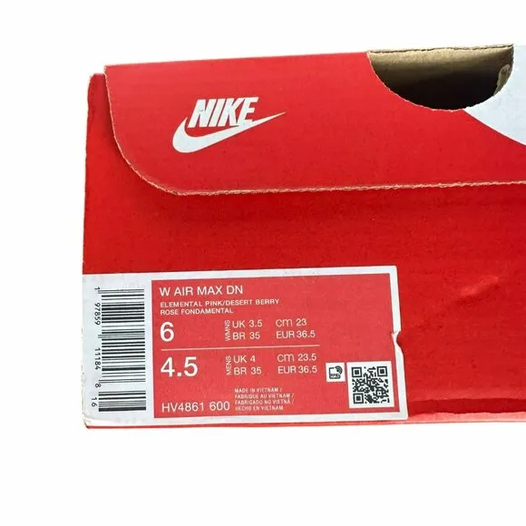 ❤️❤️Nike Air Max Dn Low Size 6 Women's Running Shoes Pink HV4861-600 New