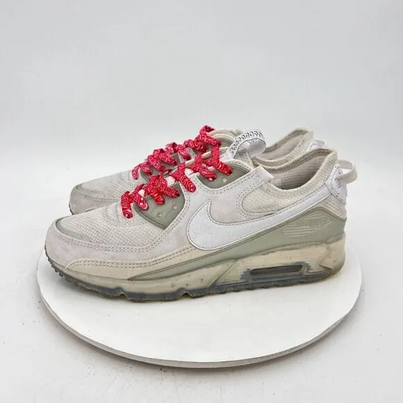 Nike Air Max Terrascape 90 Men Size 9 DQ3987-101 Triple White Red Training Shoe