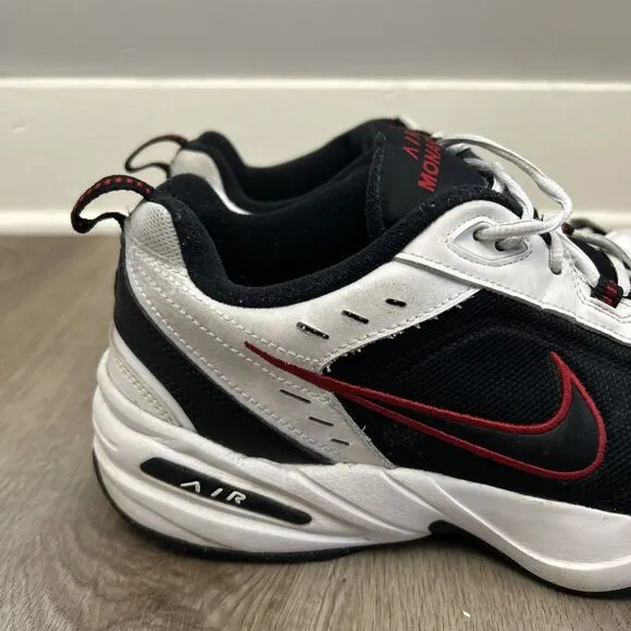 Nike Air Monarch IV Men's 12 4E Wide Shoes White Black Red Sneakers 416355-101