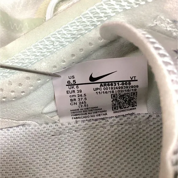 Nike Air VaporMax 2019 -Men's 6.5 -Barely Grey -Sea Foam Green -Shoes AR6631-005
