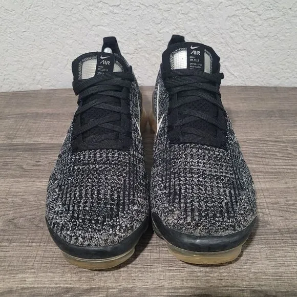 Nike Air Vapormax Flyknit 3 Men's Size 11.5 Running Shoes Black White Oreo