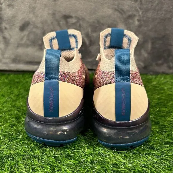 Nike Air VaporMax Flyknit 3 Womens 7 Blue Pink Beige‎ Shoes Sneaker Athletic Run