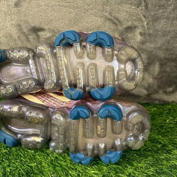 Nike Air VaporMax Flyknit 3 Womens 7 Blue Pink Beige‎ Shoes Sneaker Athletic Run