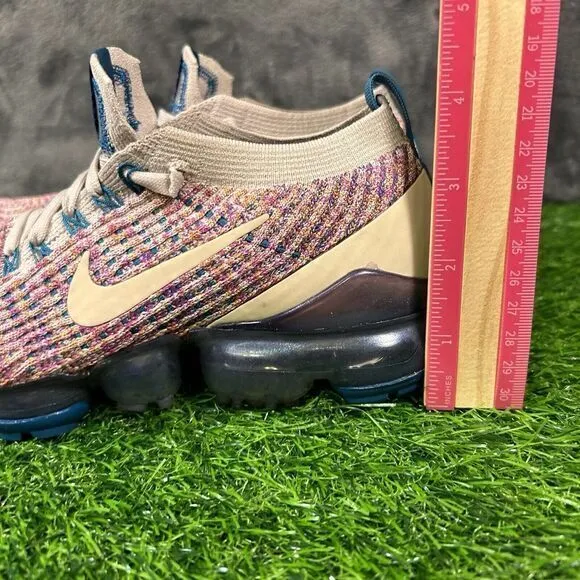 Nike Air VaporMax Flyknit 3 Womens 7 Blue Pink Beige‎ Shoes Sneaker Athletic Run