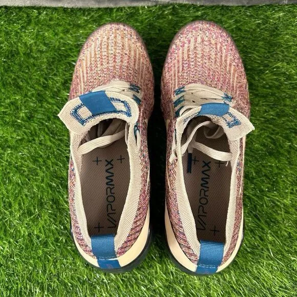 Nike Air VaporMax Flyknit 3 Womens 7 Blue Pink Beige‎ Shoes Sneaker Athletic Run