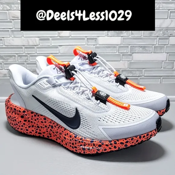 Nike Air Zoom Pegasus 41 Easy On Safari Mens Size 12 Grey Blue Tint Orange Black