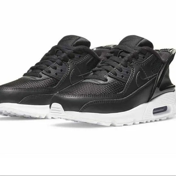 Nike Air Max 90 Flyease GS Black White Shoes