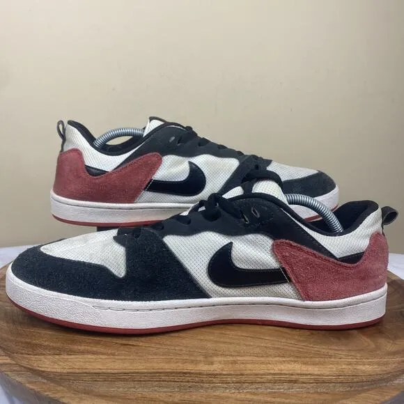 Nike Alleyoop SB White University Red Mens Black White Red Size 12 Low Top Shoes