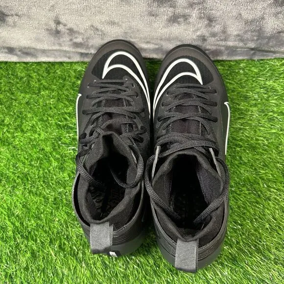 Nike Alpha Huarache 8 Elite Mens 12‎ Black White Lacrosse Lax Cleats Mid New