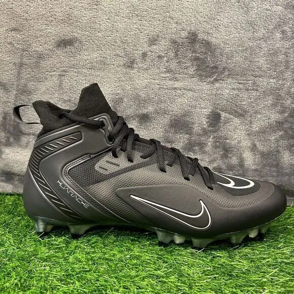 Nike Alpha Huarache 8 Elite Mens 12‎ Black White Lacrosse Lax Cleats Mid New